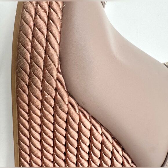 Valentino Garavani Torchon Rockstud Wedge Espadrille Sandals Nude Leather EU 41 - Picture 10 of 15